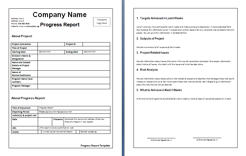 Sample Weekly Report Free Word Templates