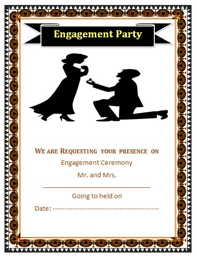 Engagement Ceremony Invitation Template Free Word Templates