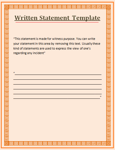 Witness Statement Template Free Word Templates