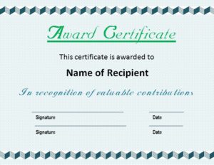 Cash Award Certificate Template | Free Word Templates