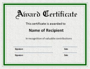 Award Certificate Template | Free Word Templates