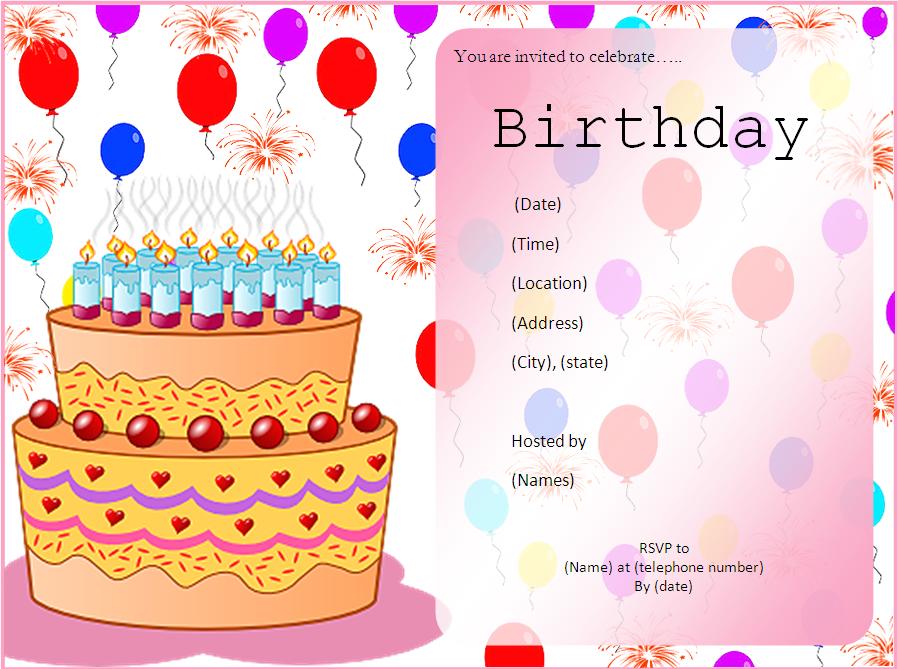 Birthday Invitation Templates Free Word Templates