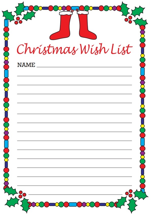 Santa Clause Wish List Template Free Word Templates