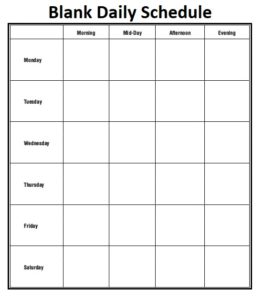 Daily Schedule Template | Free Word Templates