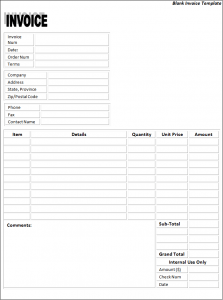 Blank Invoice Template | Free Word Templates