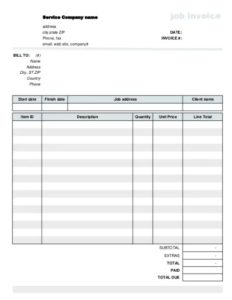 Blank Invoice Template | Free Word Templates