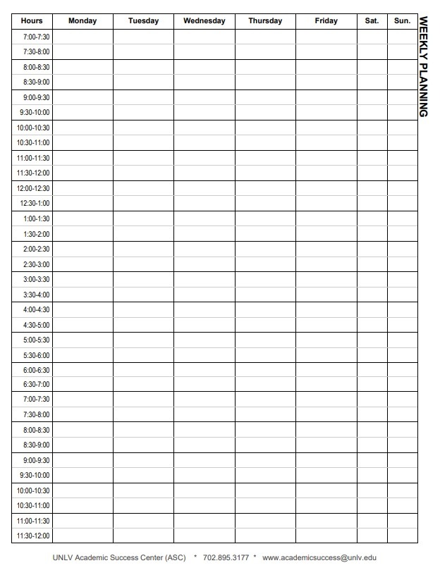 Weekly Planner Template | Free Word Templates