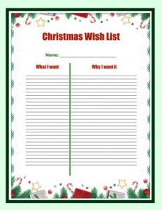 Christmas Wish List Template | Free Word Templates