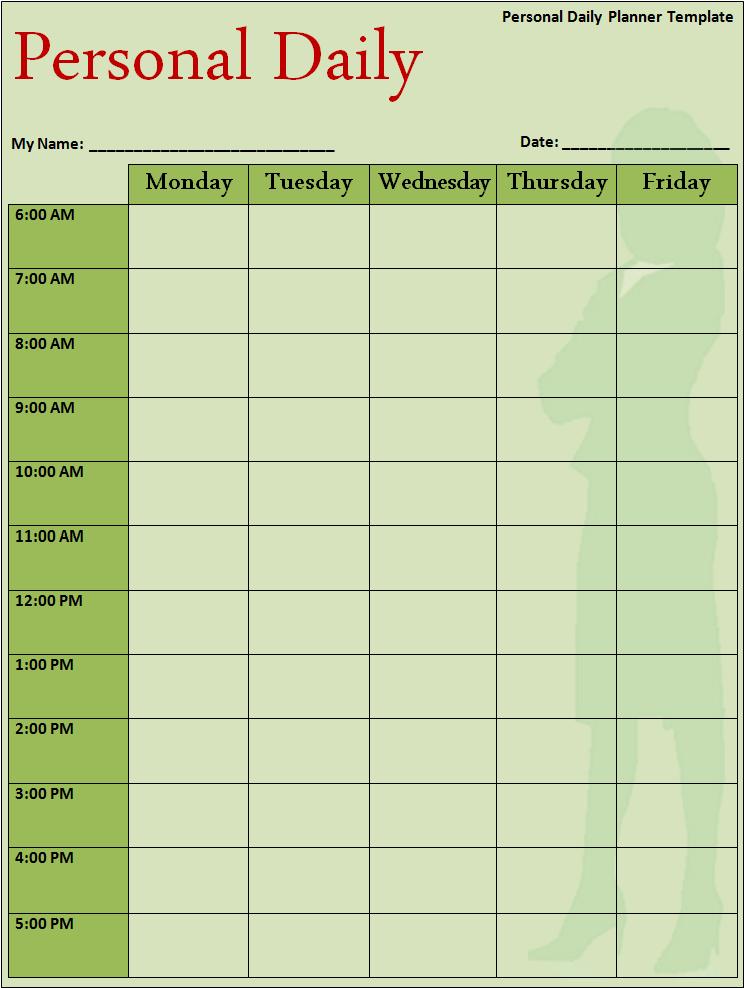 Daily Planner Templates 21+ Free Printable Word, Excel & PDF Formats