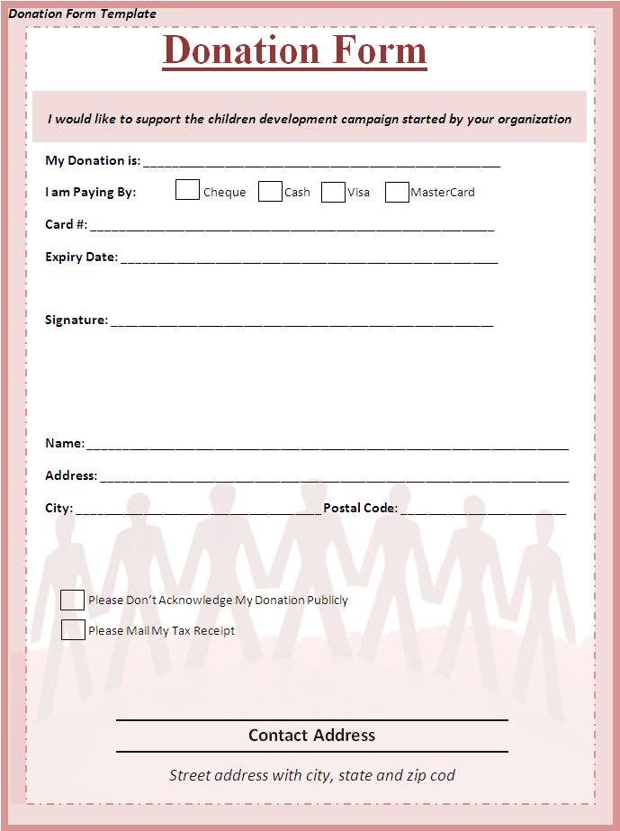 Sample Donation Form Free Word Templates