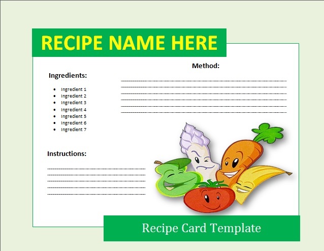 Food Recipe Card Template – Free Word Templates