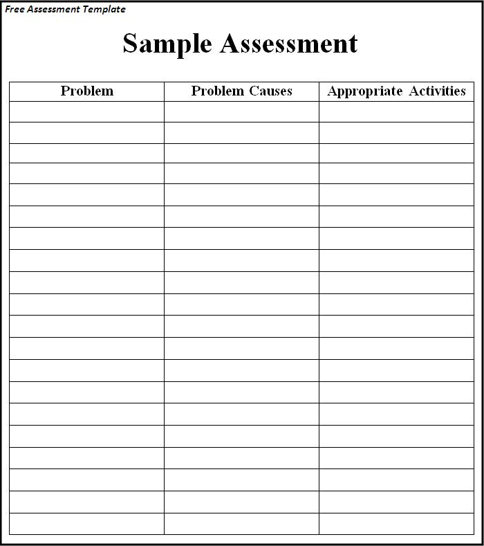 Self Assessment Template Free Word Templates