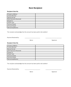 house rent receipt format free word templates