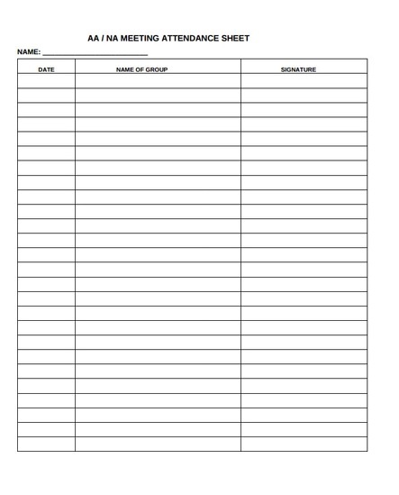 Attendance Sheet Template | Free Word Templates