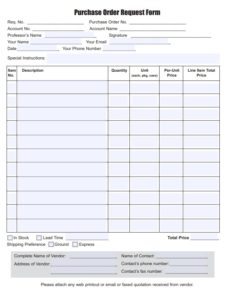 Purchase Order Template | Free Word Templates