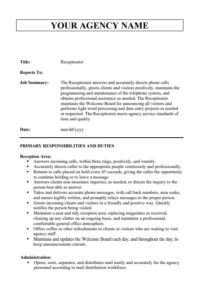 Job Description Template | Free Word Templates