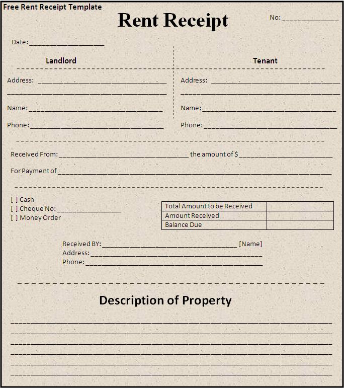 house rent receipt format virginia