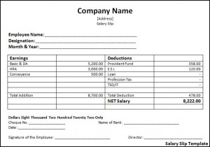 how to salary slip format