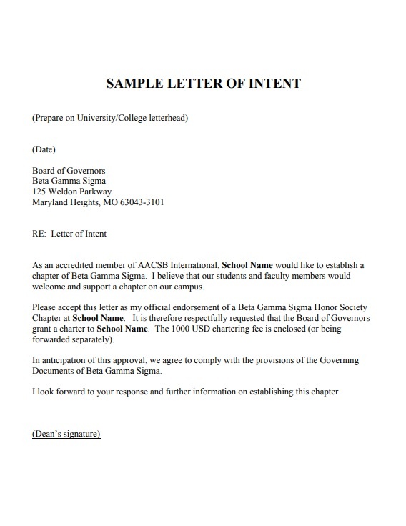 Letter Of Intent Sample Letter Pdf Template Vrogue