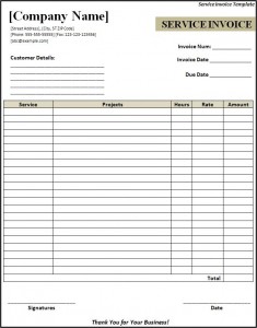 Service Invoice Template | Free Word Templates