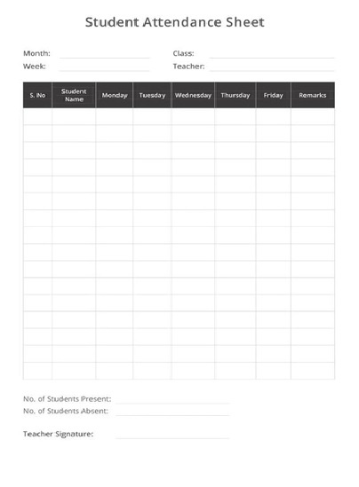 Attendance Sheet Template | Free Word Templates