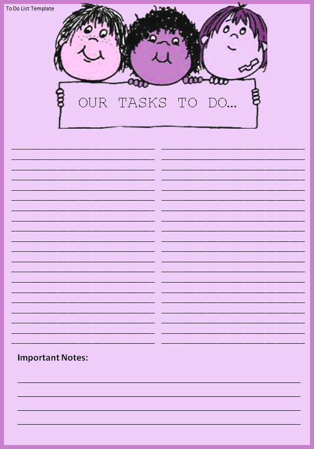 To Do List Template Free Word Templates