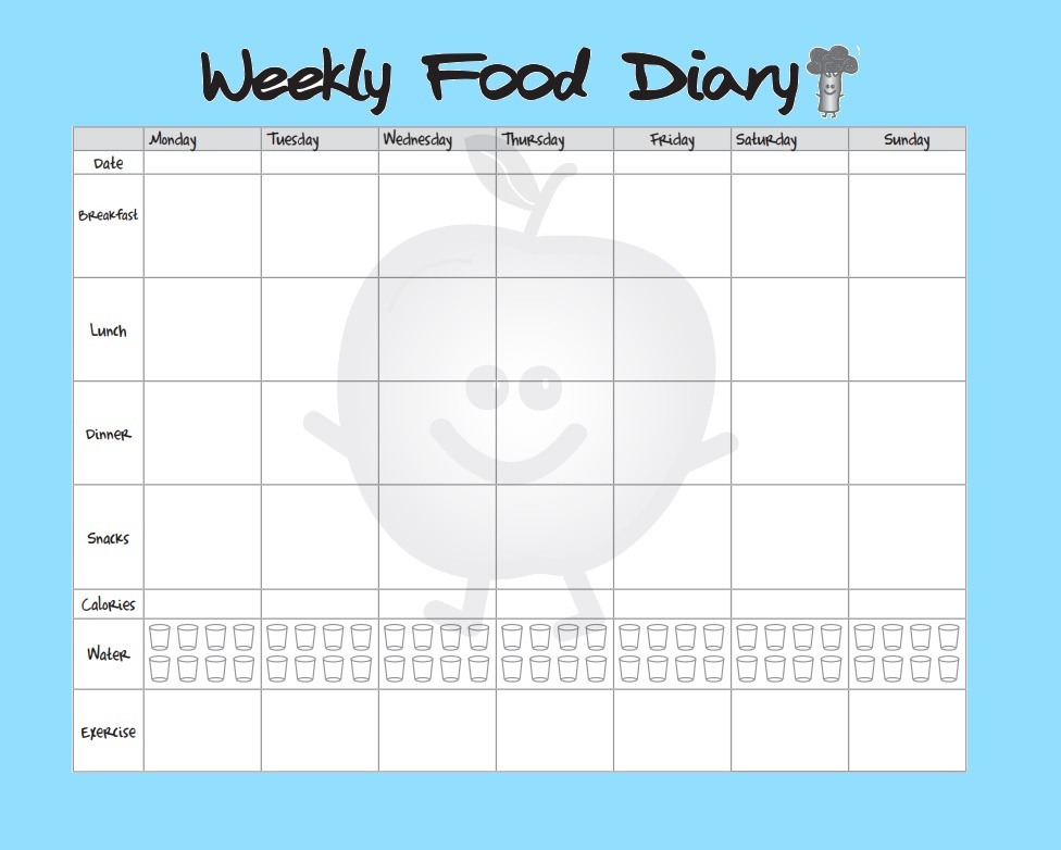 Diary Template Free Weekly Food Diary Printable Pic cafe