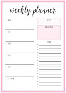 Weekly Planner Template | Free Word Templates