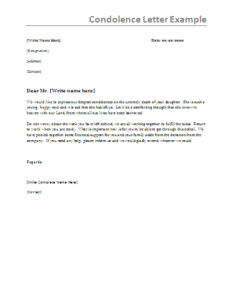 Condolence-letter Example – Free Word Templates