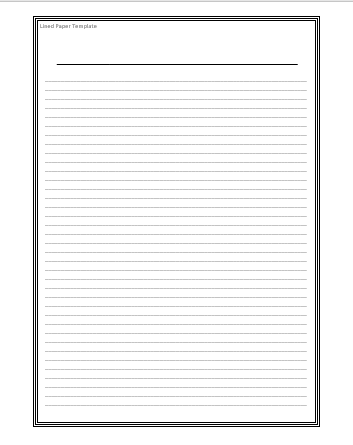 Lined Paper Template Free Word Templates