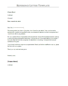 Reference-Letter Template – Free Word Templates