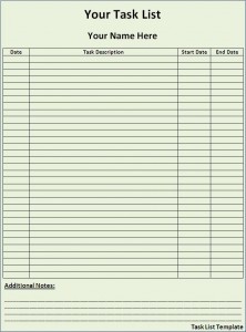 Task List Template | Free Word Templates