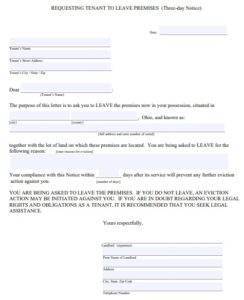 blank eviction notice form free word templates