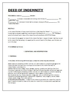 deed of assignment indemnity