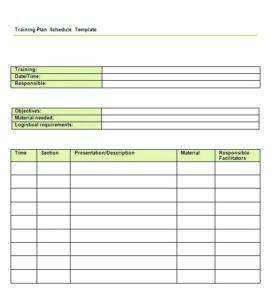 Training Schedule Template | Free Word Templates