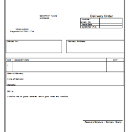 Delivery Note Template | Free Word Templates