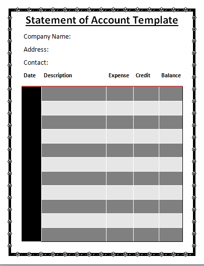 Statement Of Accounts Template Free Word Templates 8975