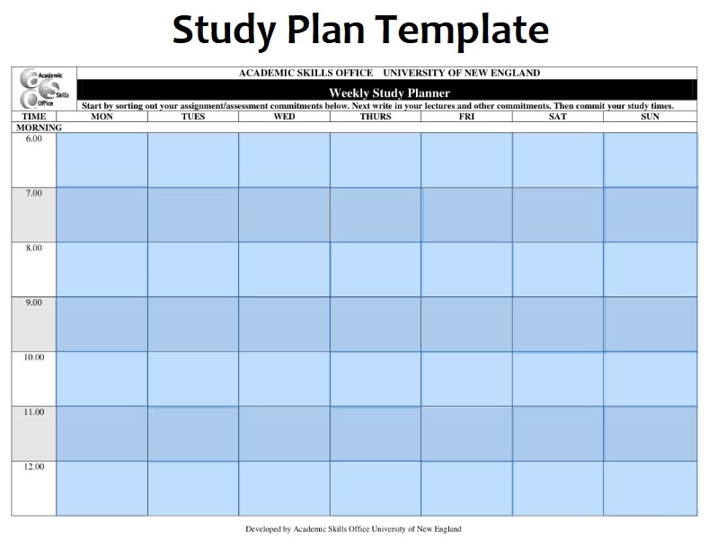 Create A Study Plan Template