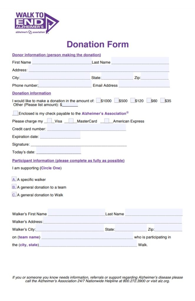Free Donation Form Template Word