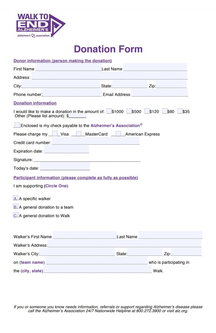 Sample Donation Form Free Word Templates