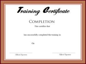 Training Certificate Template | Free Word Templates