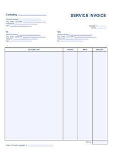 Service Invoice Template | Free Word Templates