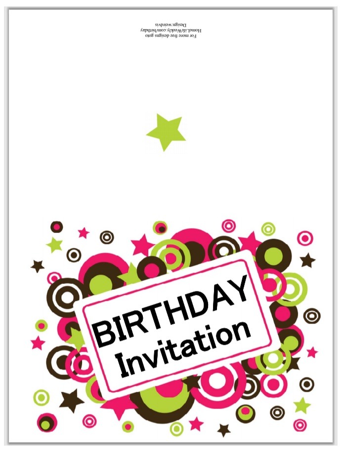 birthday invitation template word free download