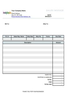 Sales Invoice Template 