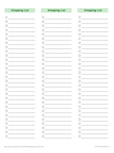 Shopping List Template | Free Word Templates