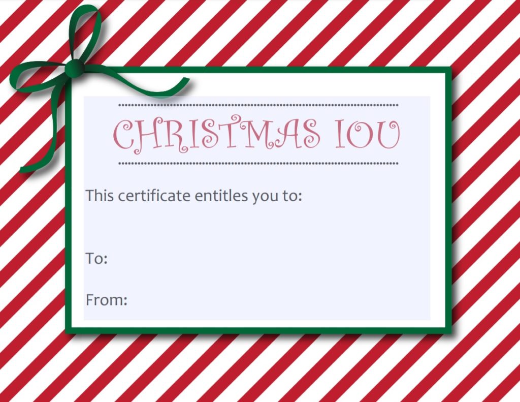 Christmas Gift Template Free Word Templates