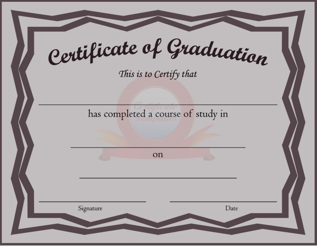 Sample Graduate Certificate | Free Word Templates