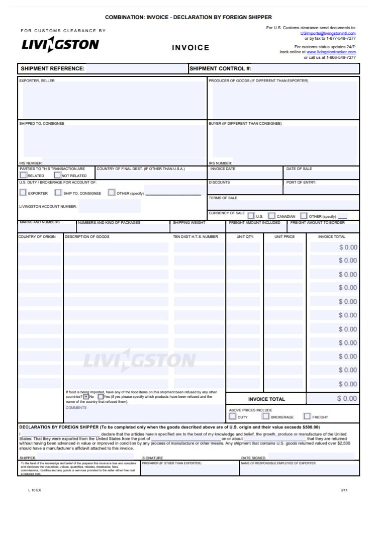 international commercial invoice template word