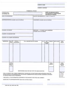 Commercial Invoice Template | Free Word Templates