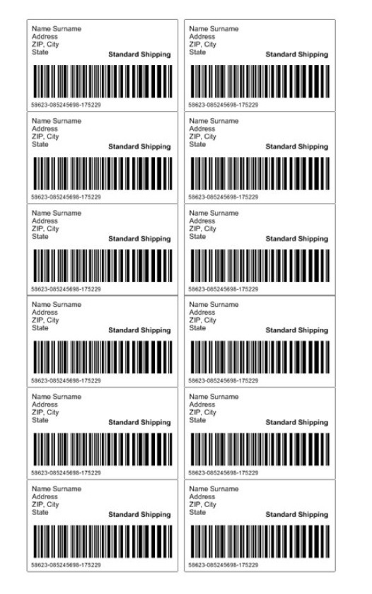 Shipping Label Template Free Word Templates